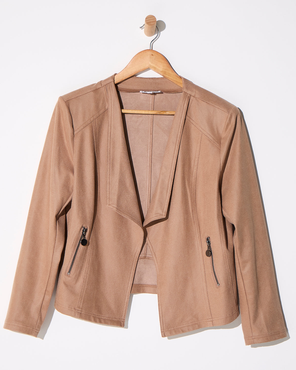 Gabby Faux Leather Jacket - Camel