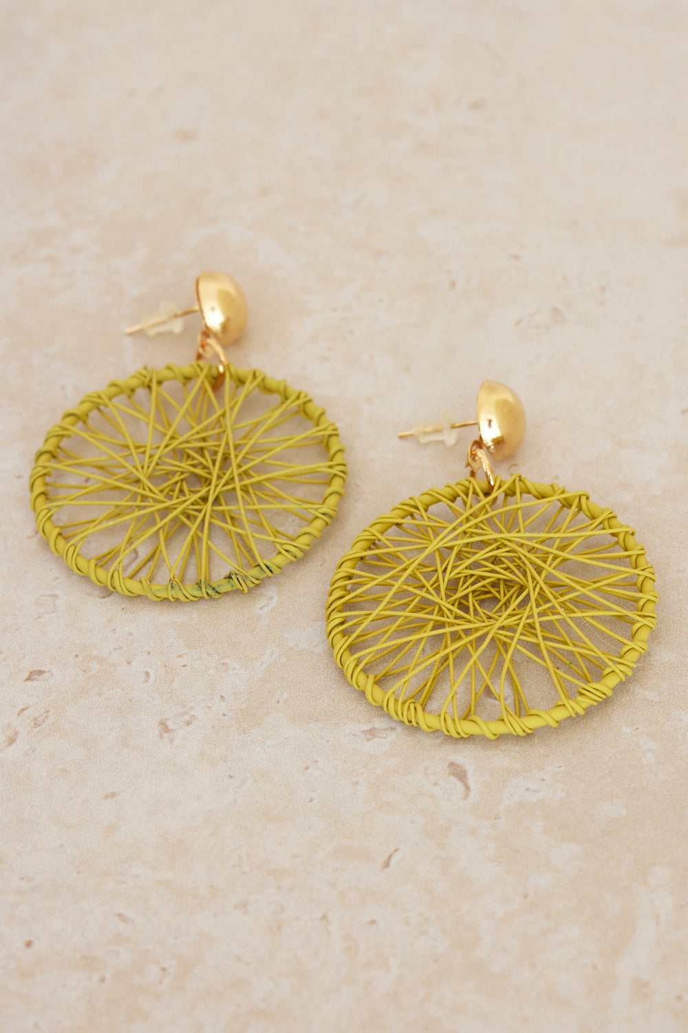 Dreamcatcher Earrings - Yellow