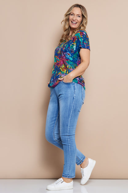 Eva V Neck T-Shirt - Tropical Batiq