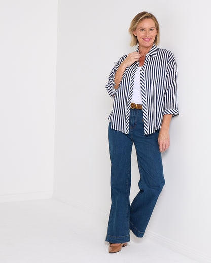 Colana Shirt - Navy Stripe