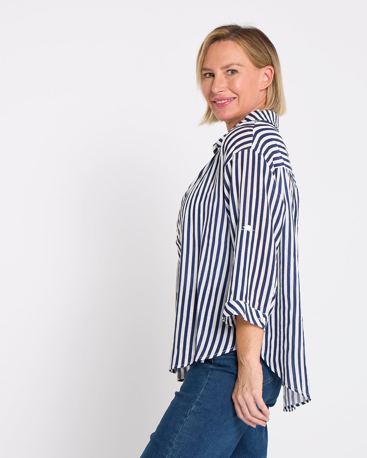 Colana Shirt - Navy Stripe