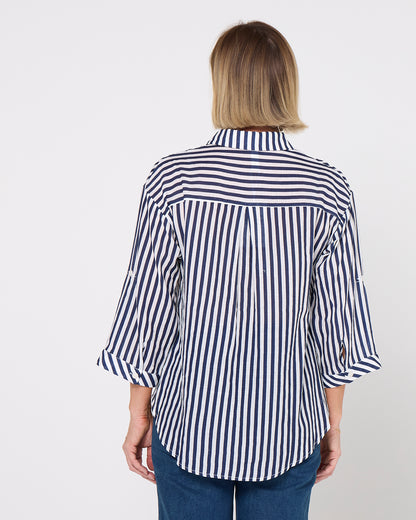 Colana Shirt - Navy Stripe