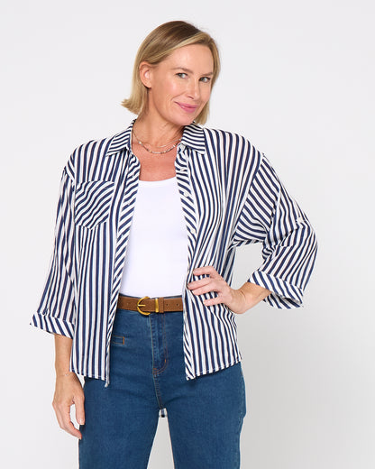 Colana Shirt - Navy Stripe