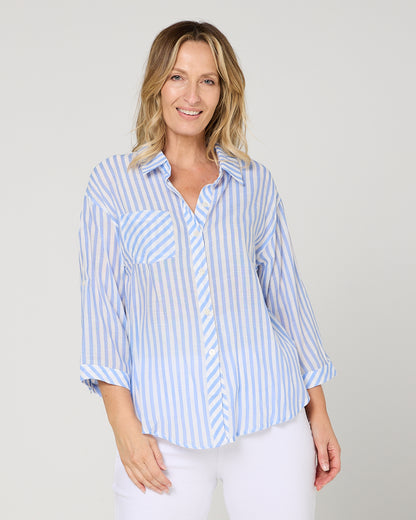 Colana Shirt - Sky Blue: styled view