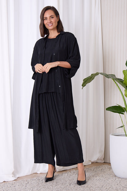 Tamara Extra Long Comfort Shirt - Black