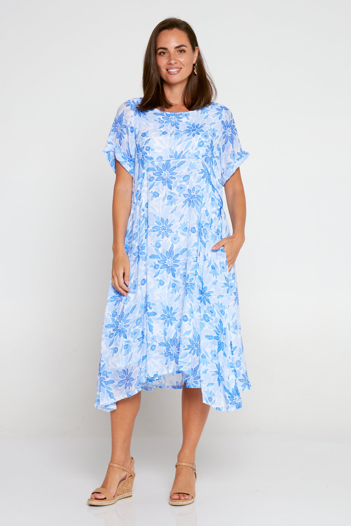 Rossetti Dress - Cobalt Watercolour