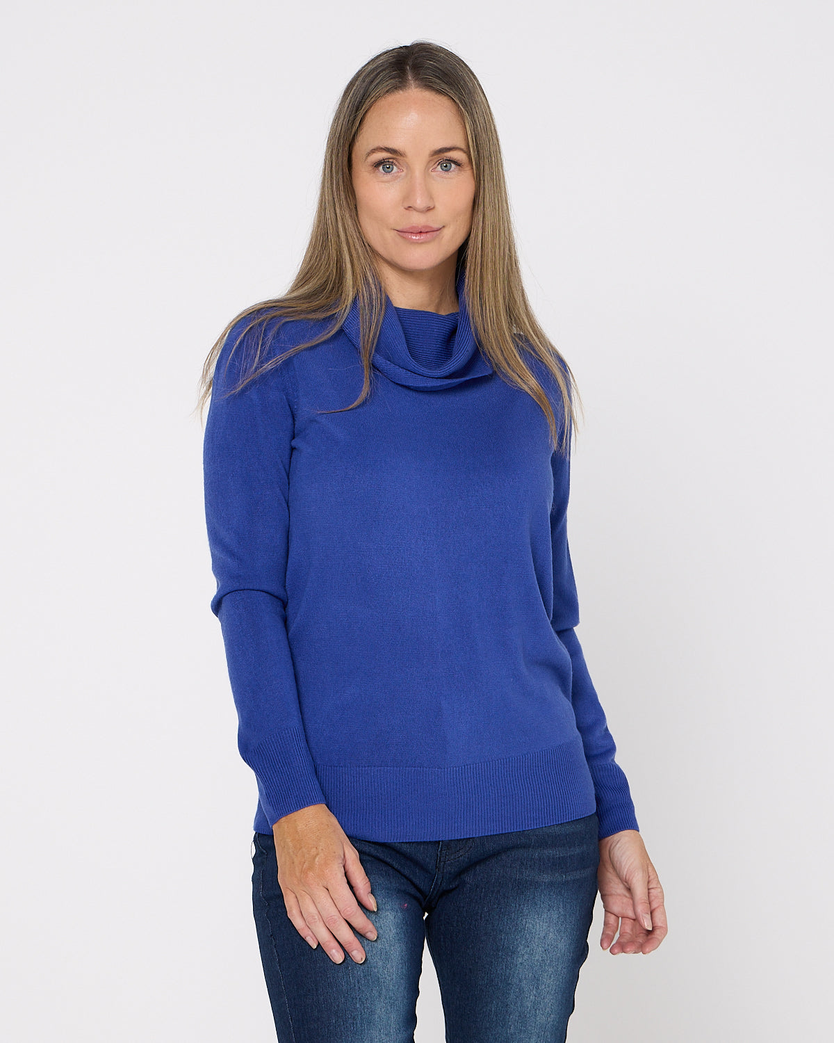 Clara Cowl Knit Top - Jacaranda