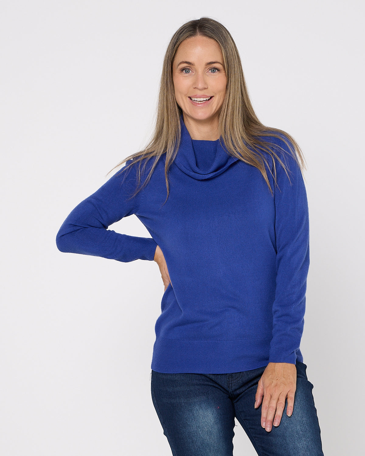 Clara Cowl Knit Top - Jacaranda
