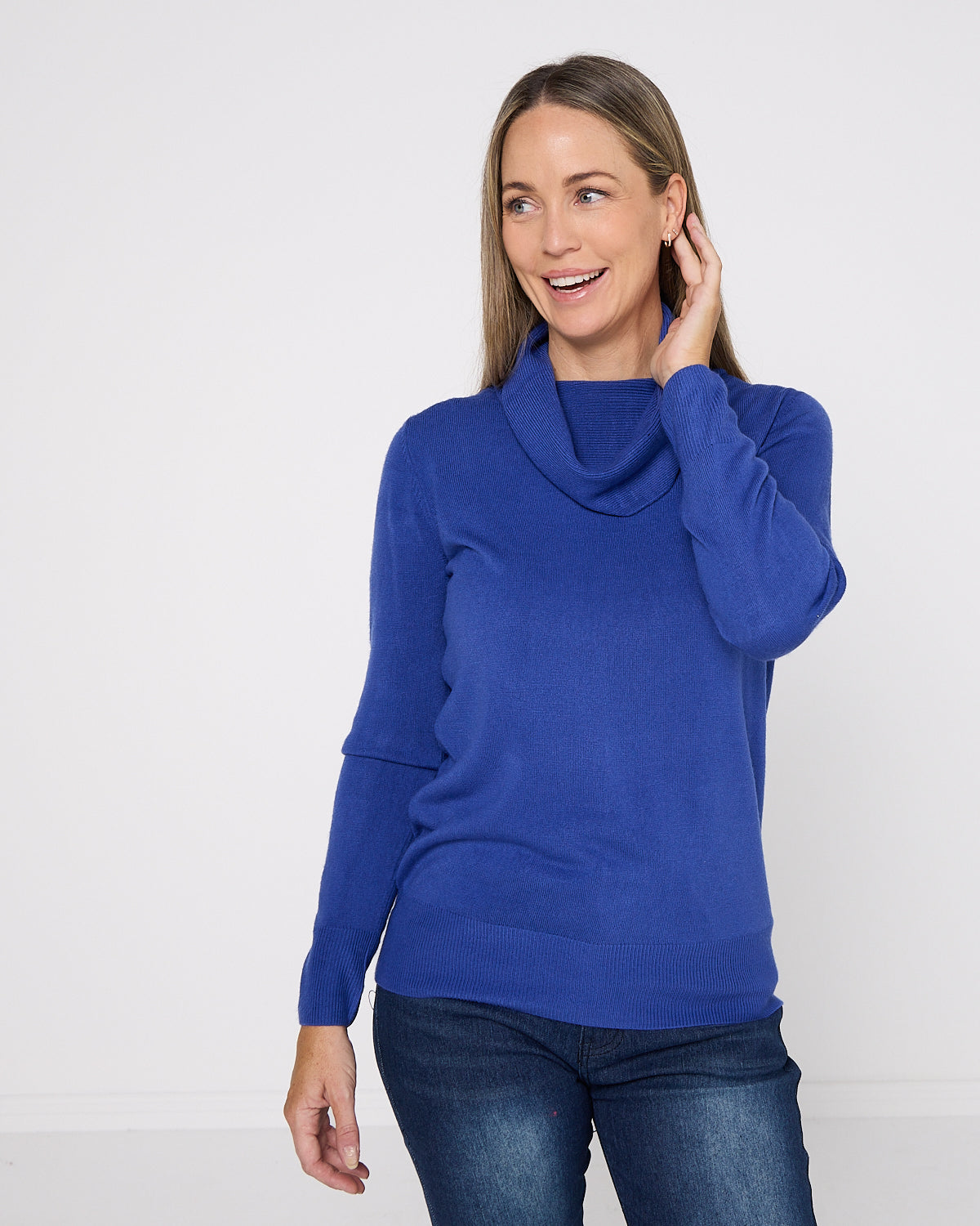 Clara Cowl Knit Top - Jacaranda