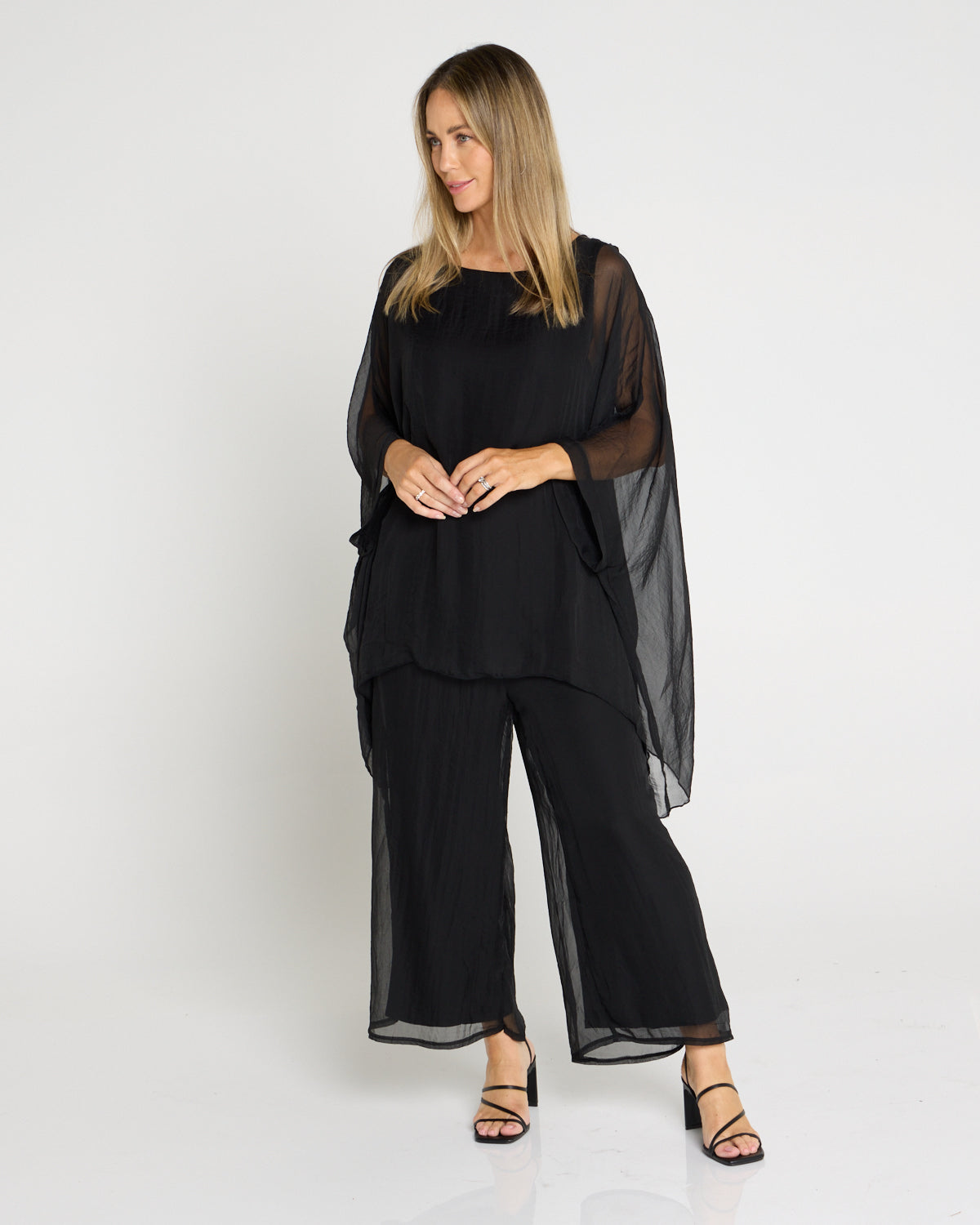 Zamira Chiffon Pants - Black