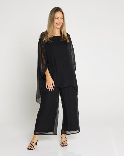 Talissa Chiffon Top - Black