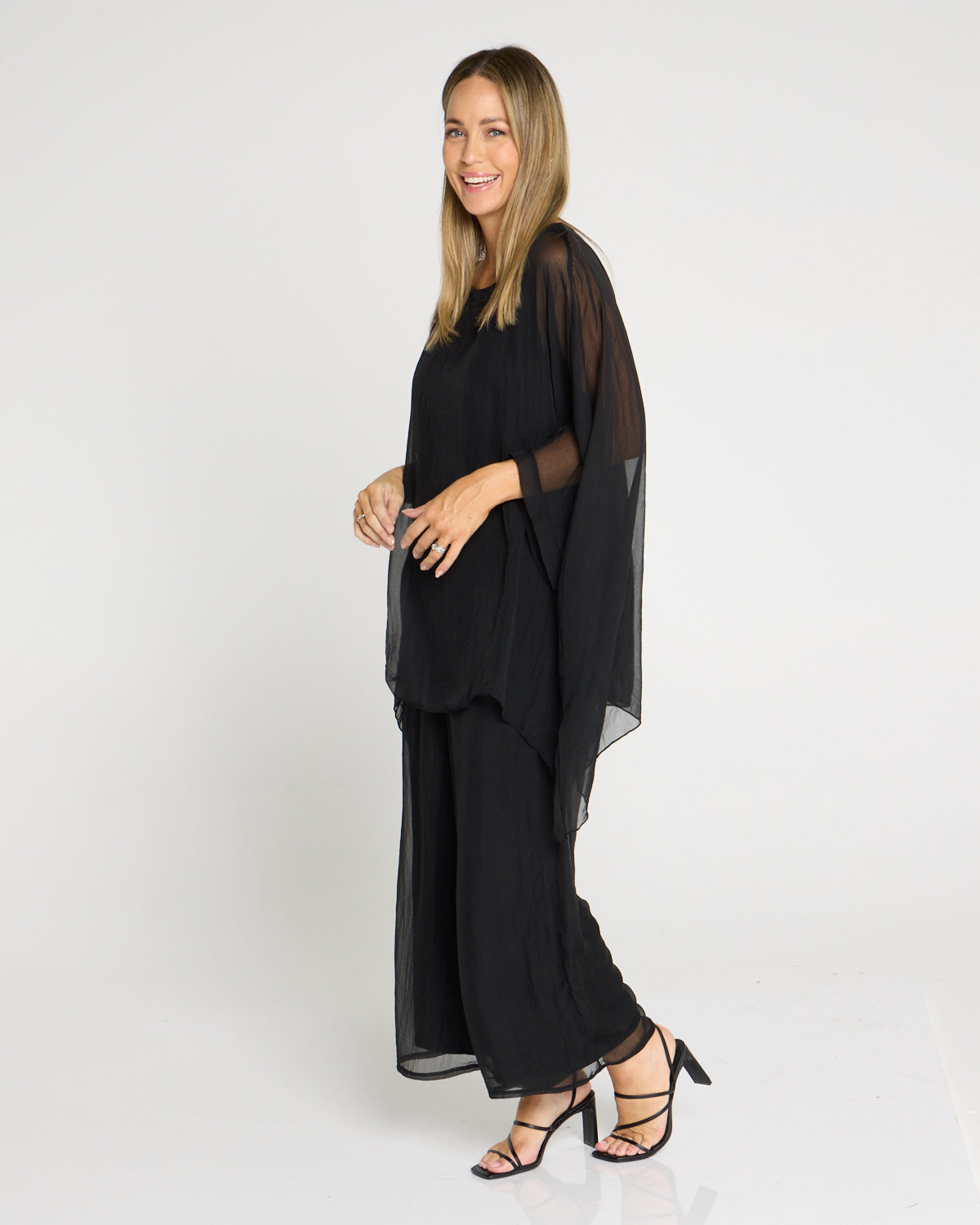 Talissa Chiffon Top - Black