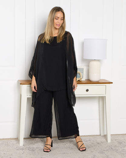 Zamira Chiffon Pants - Black