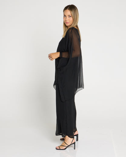 Talissa Chiffon Top - Black