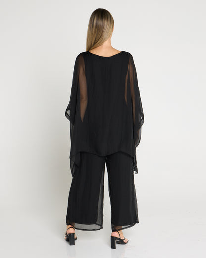 Talissa Chiffon Top - Black