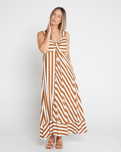 Treville Stripe Dress - Caramel