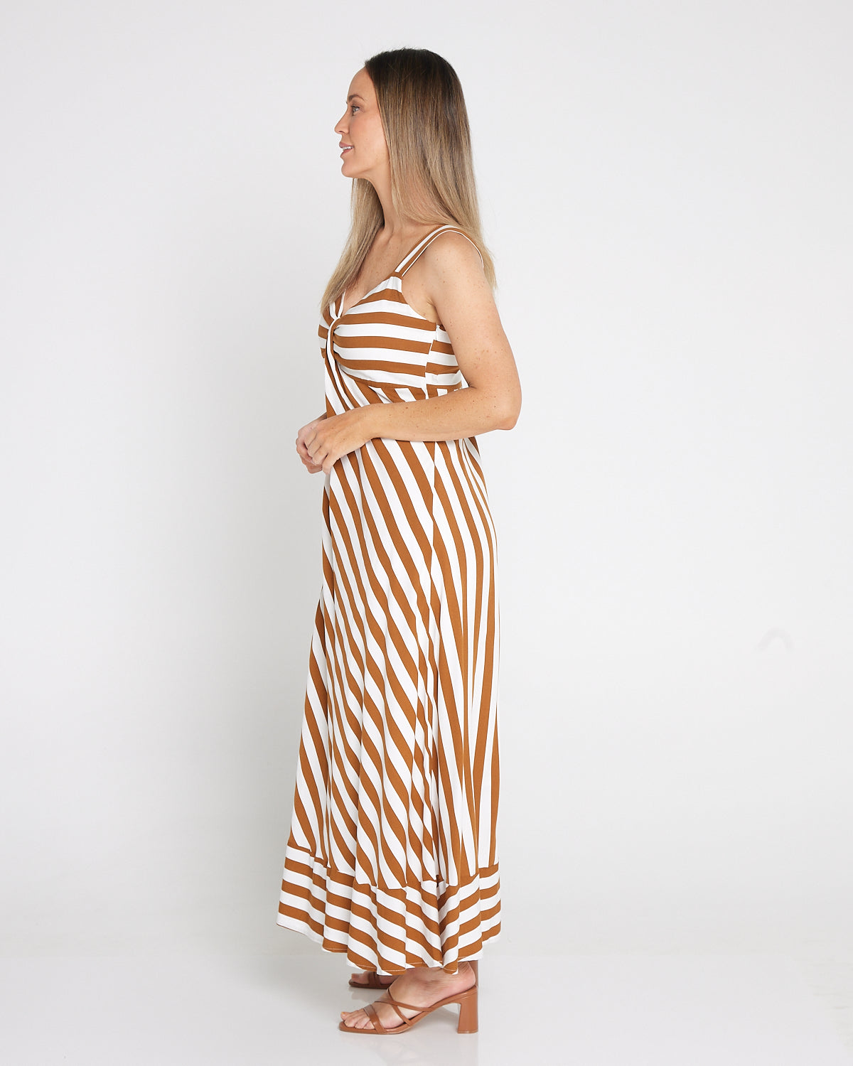 Treville Stripe Dress - Caramel
