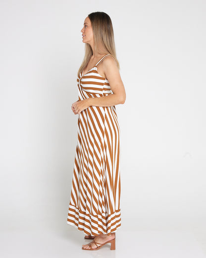 Treville Stripe Dress - Caramel
