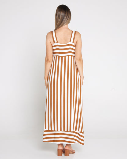 Treville Stripe Dress - Caramel