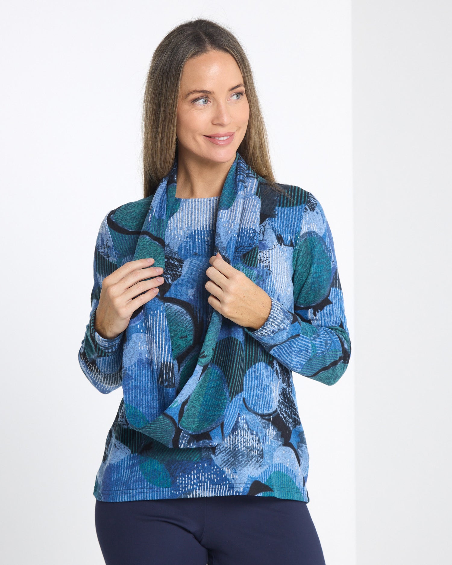 Lani Knit Top & Snood - Ocean Mist