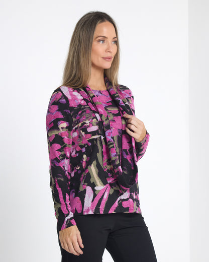 Lani Knit Top & Snood - Raspberry Ripple
