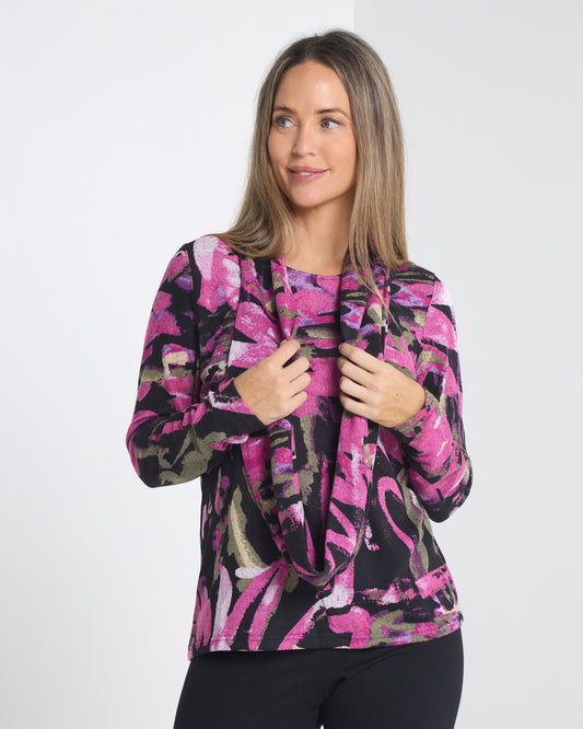 Lani Knit Top & Snood - Raspberry Ripple