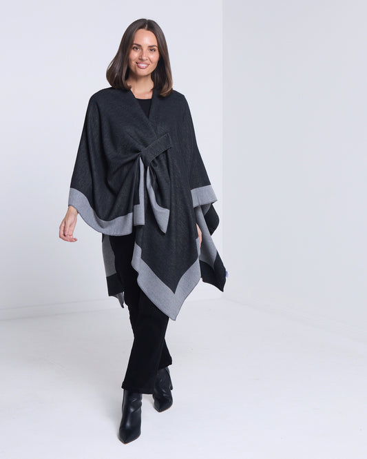 Ayla Cape - Charcoal Grey