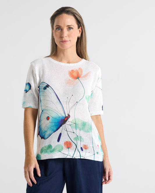 Caprina Knit Top - Butterfly
