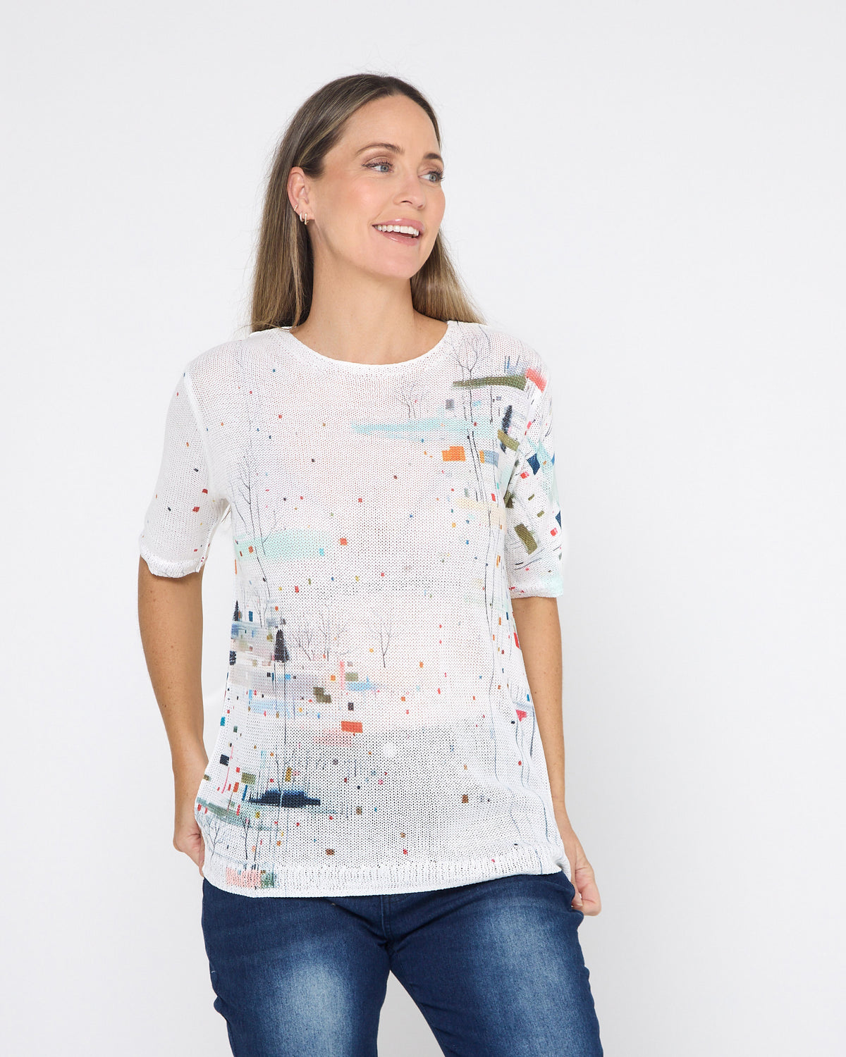 Caprina Summer Knit Top - Woodland