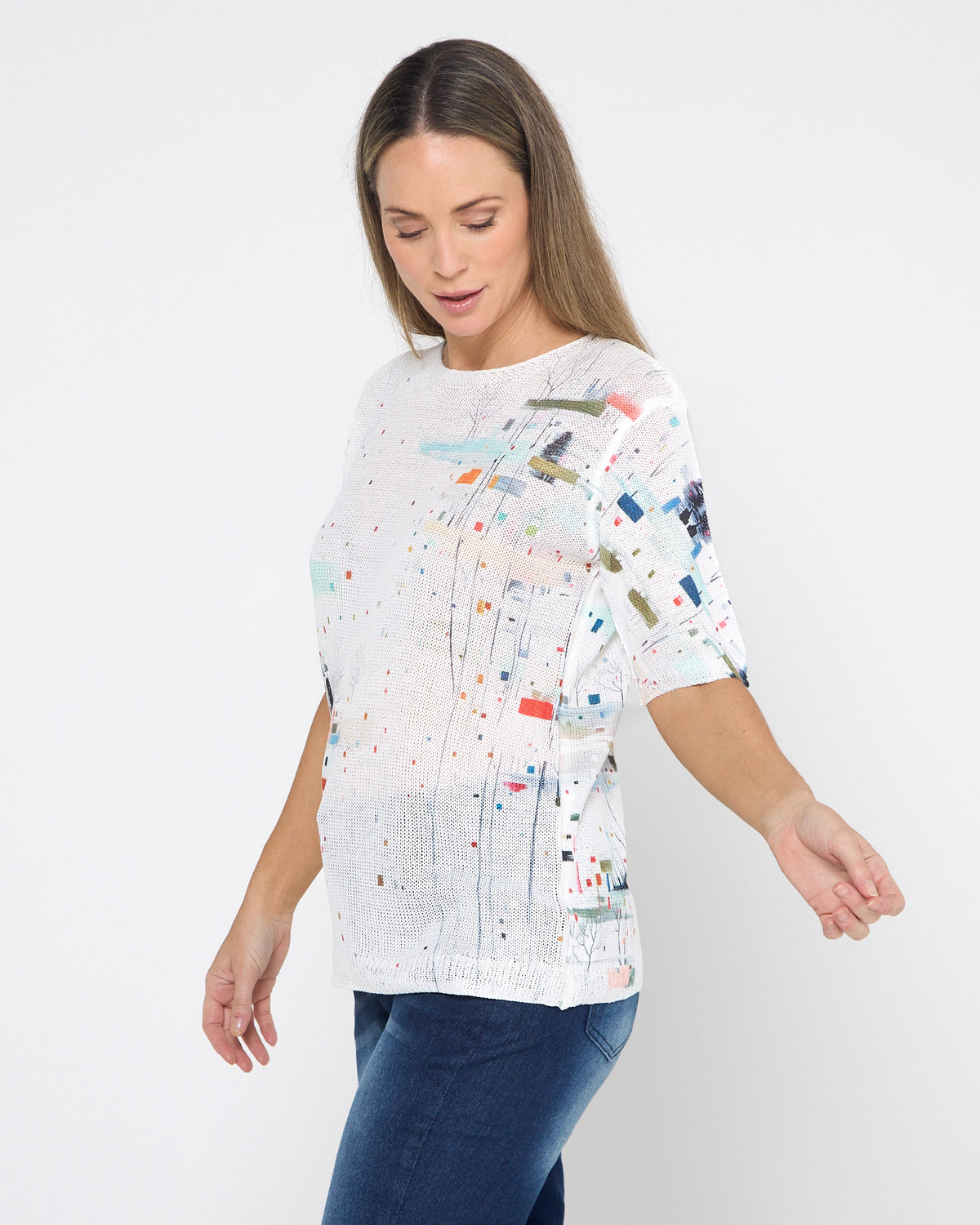 Caprina Summer Knit Top - Woodland