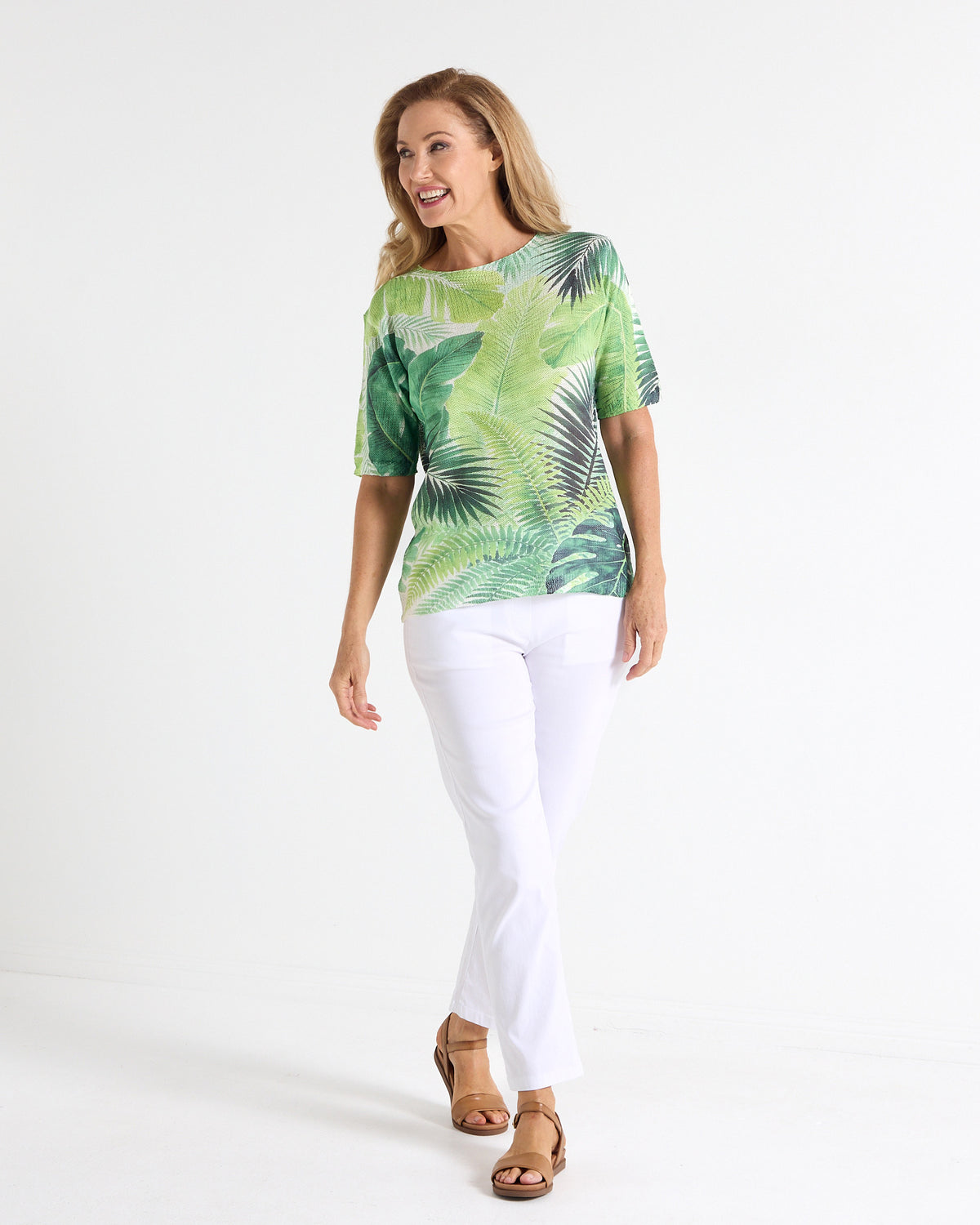 Caprina Knit Top - Green Leaf