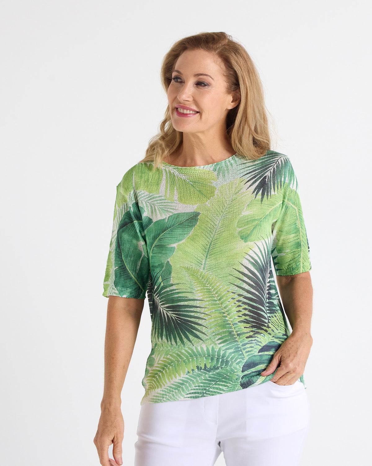 Caprina Knit Top - Green Leaf