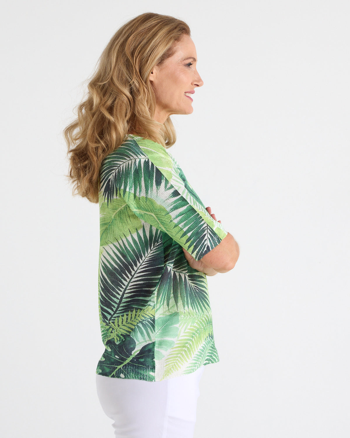 Caprina Knit Top - Green Leaf