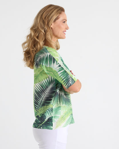 Caprina Knit Top - Green Leaf