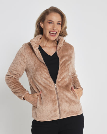 Freya Fluffy Jacket - Caramel