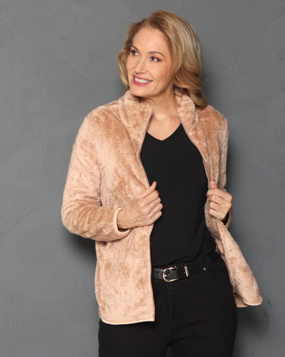 Freya Fluffy Jacket - Caramel