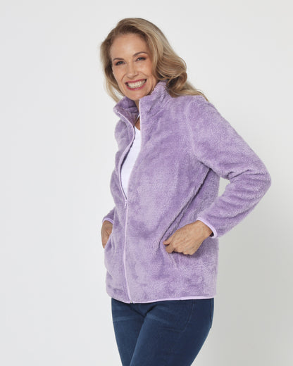 Freya Fluffy Jacket - Lavender