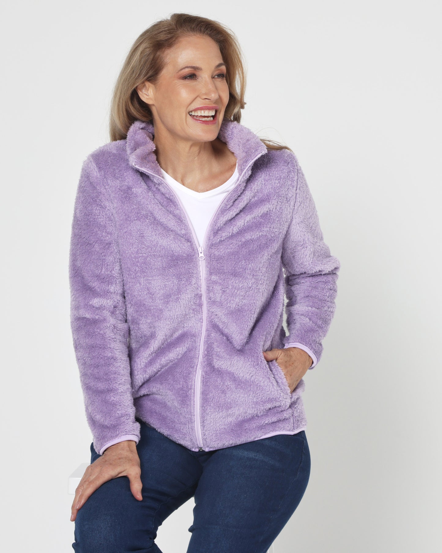 Freya Fluffy Jacket - Lavender