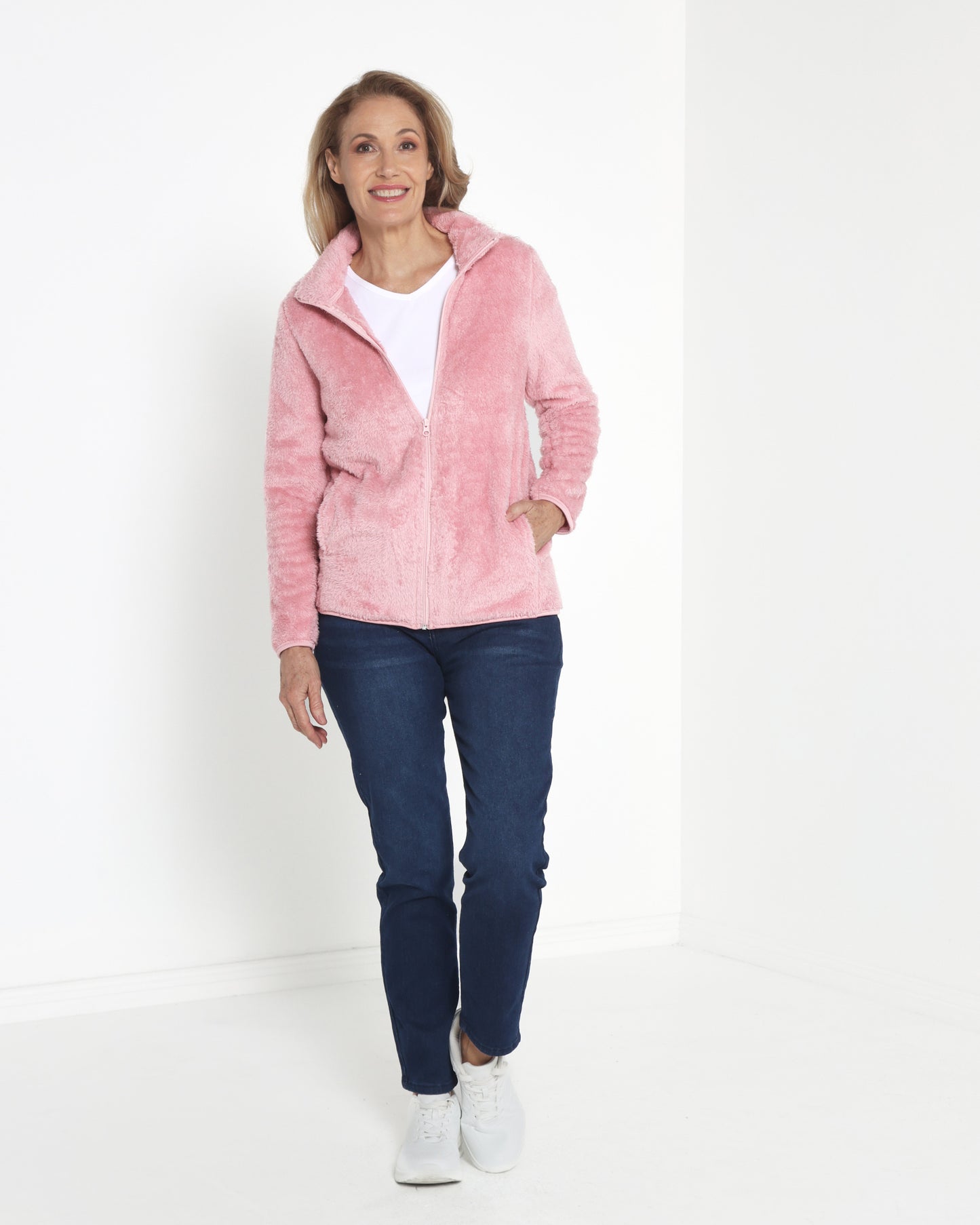 Freya Fluffy Jacket - Pink