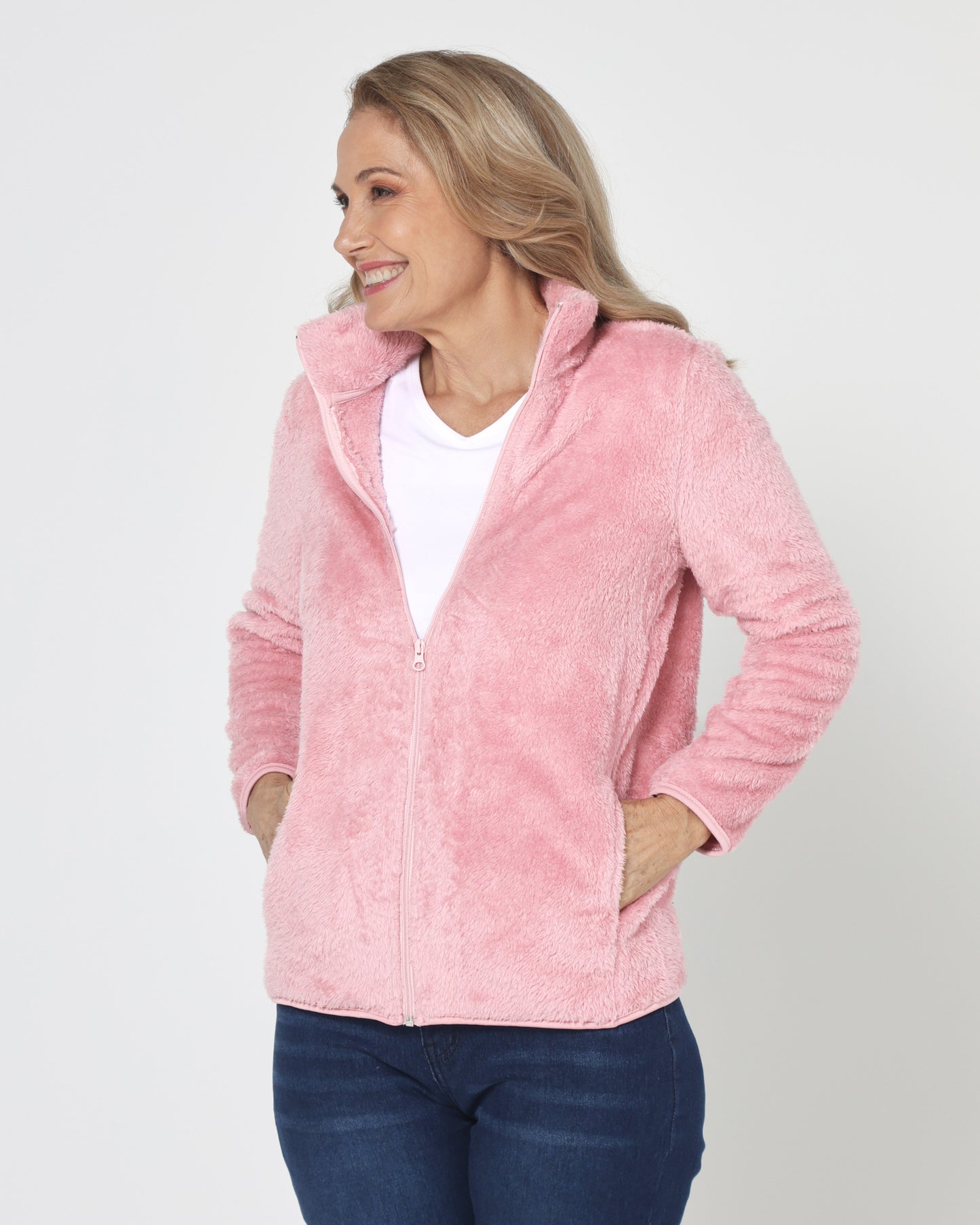 Freya Fluffy Jacket - Pink