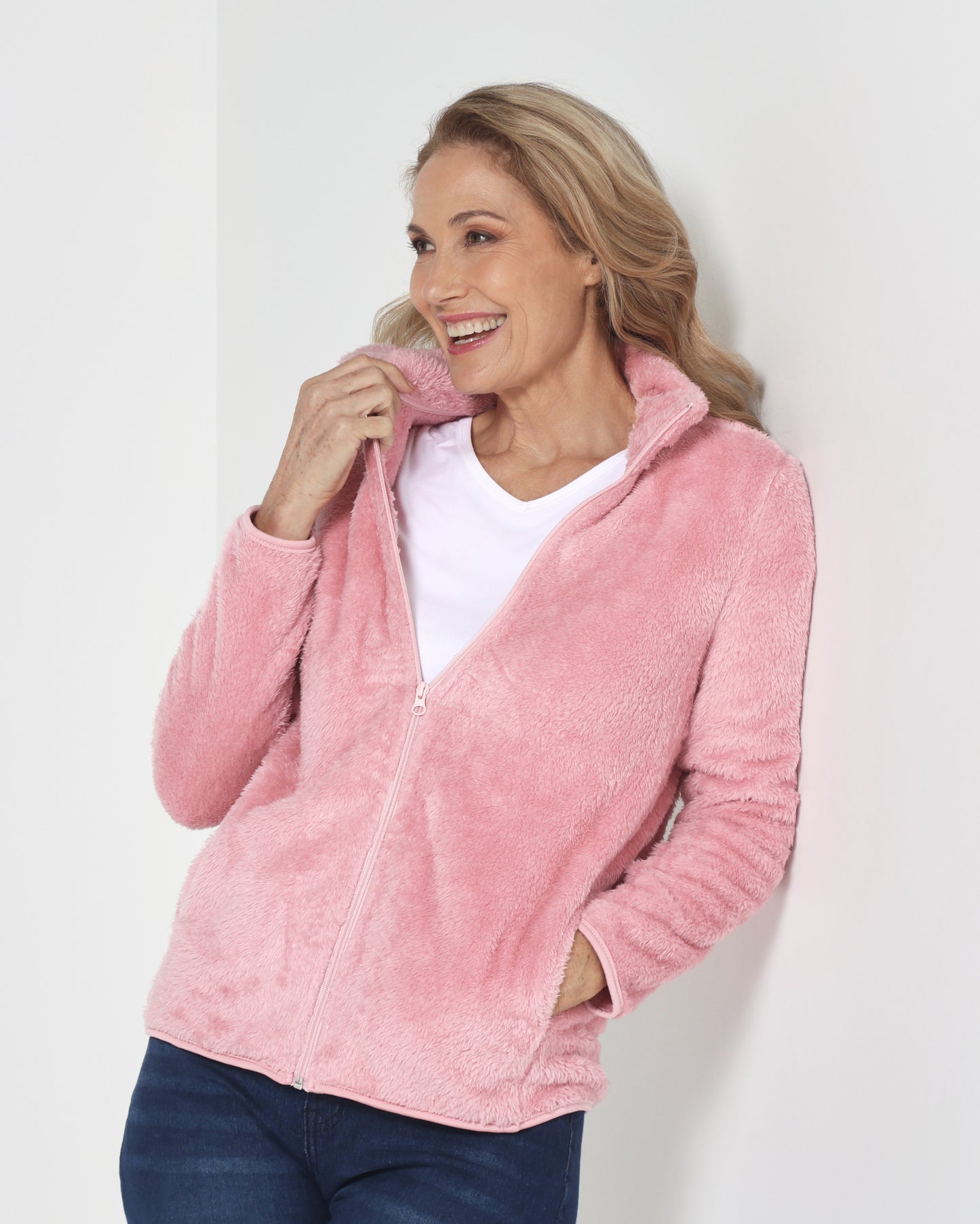 Freya Fluffy Jacket - Pink