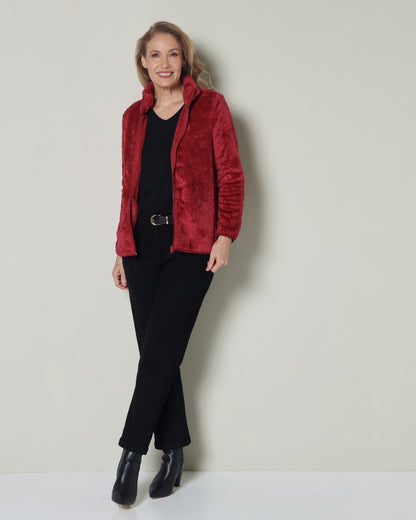 Freya Fluffy Jacket - Red