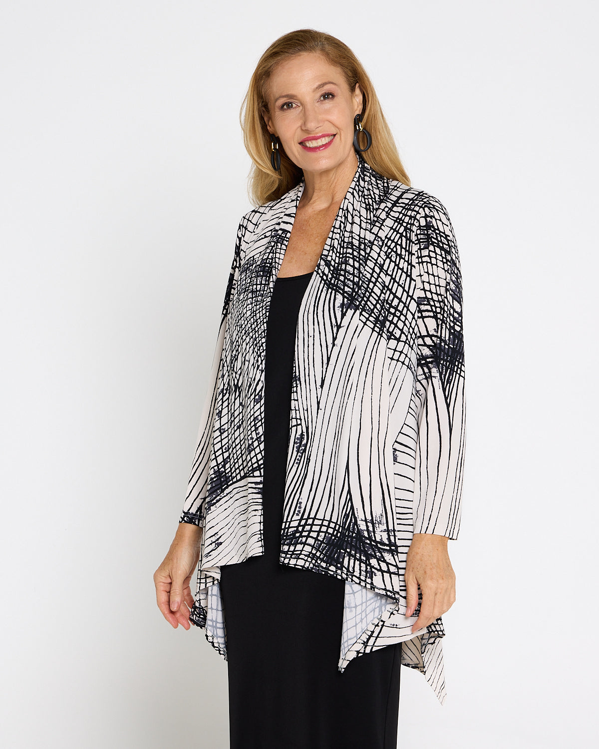 Chelsea Long Sleeve Jacket – Black/Grey Print