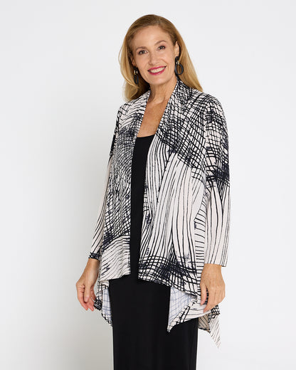 Chelsea Long Sleeve Jacket – Black/Grey Print