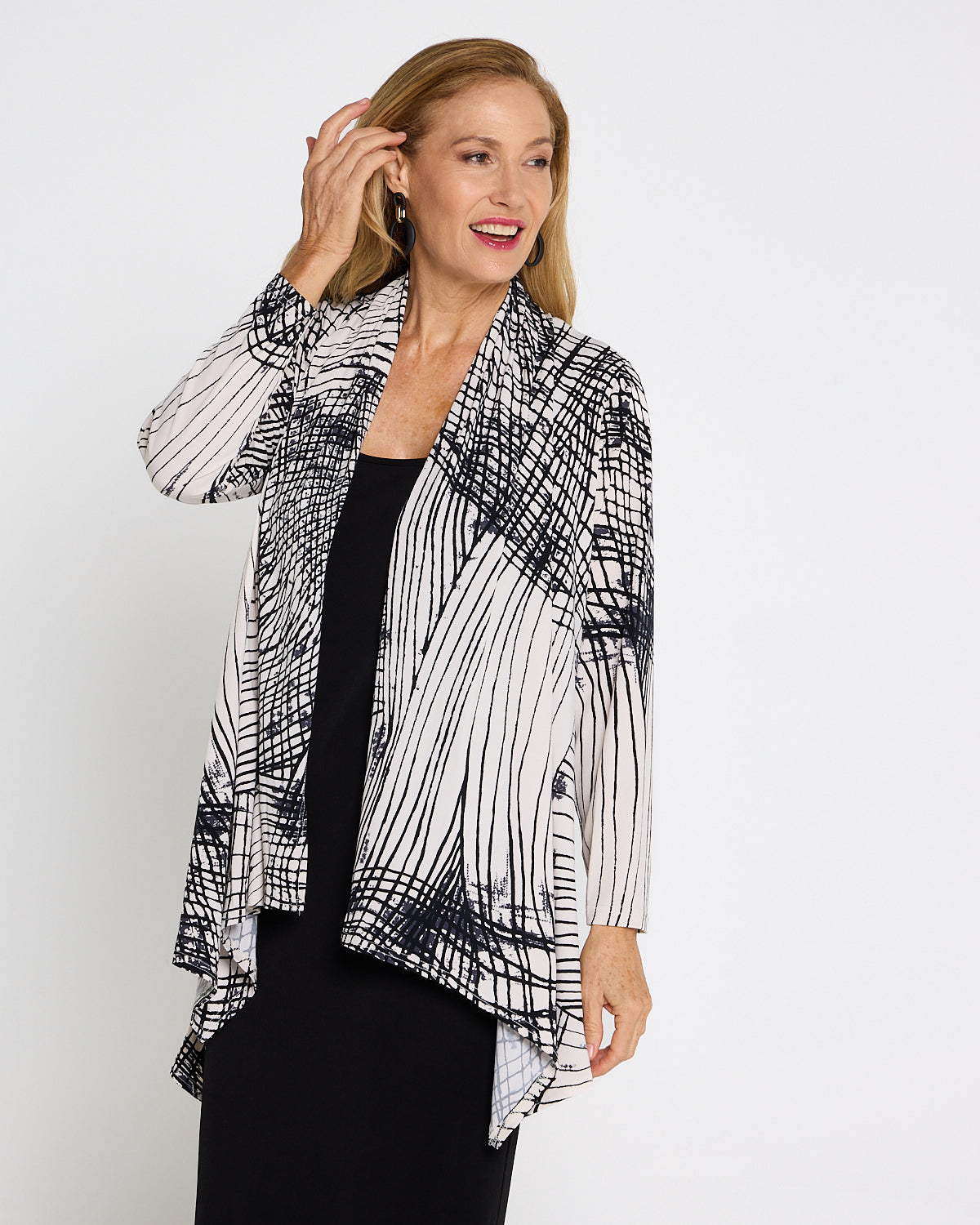 Chelsea Long Sleeve Jacket – Black/Grey Print