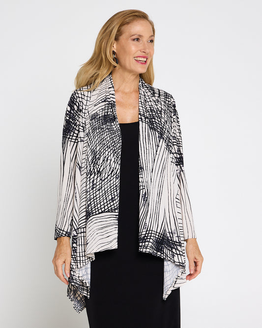 Chelsea Long Sleeve Jacket – Black/Grey Print