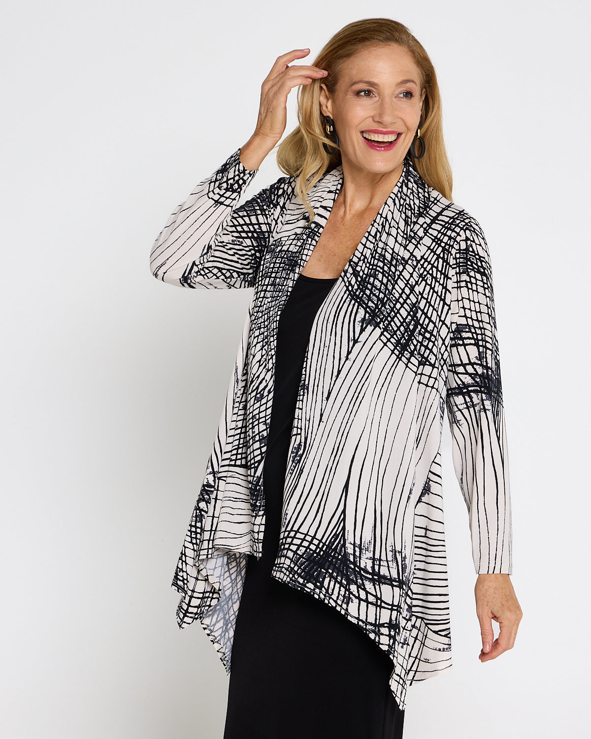 Chelsea Long Sleeve Jacket – Black/Grey Print