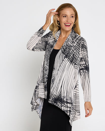 Chelsea Long Sleeve Jacket – Black/Grey Print