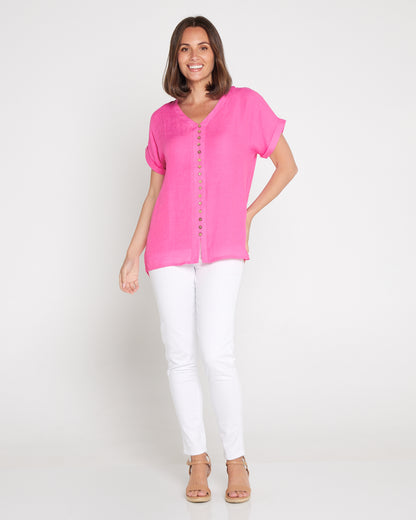 Gemma Top - Hot Pink
