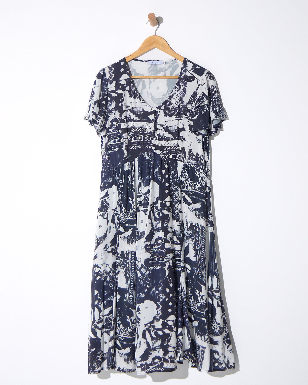 Cornwall Button Midi Dress - Ink Floral